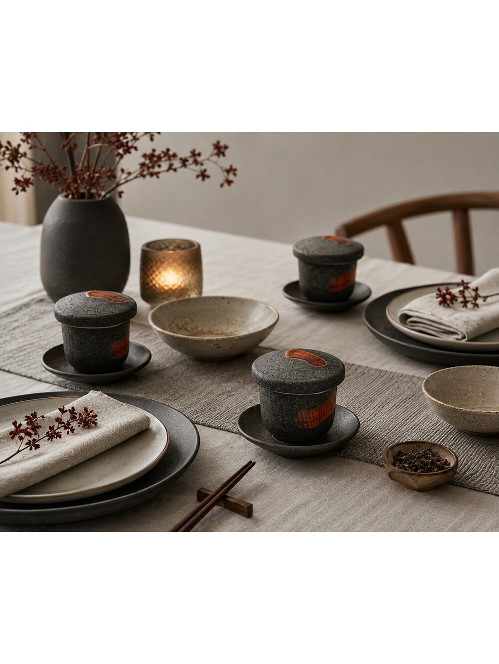 NEW in Box Japanese Ceramic Lidded Serving Cups – Set of 10 – Original Packaging